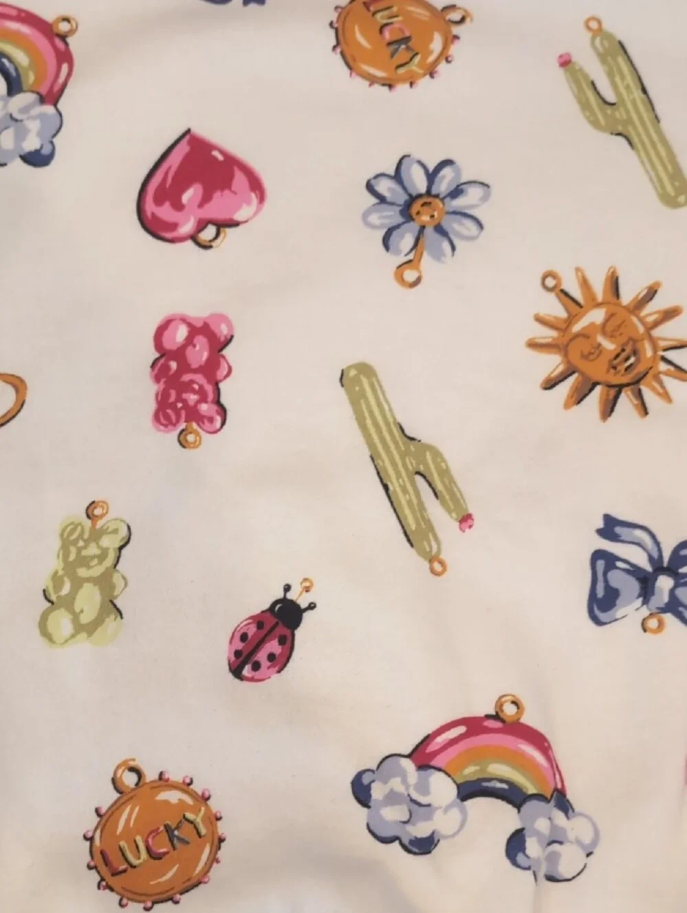 Old Navy White Kids Sweatshirt with Multicolor Cartoon Charm Prints